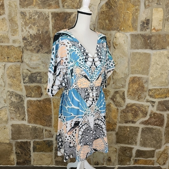 Hale Bob M MEDIUM Moth Butterfly Print Dress - Picture 6 of 11
